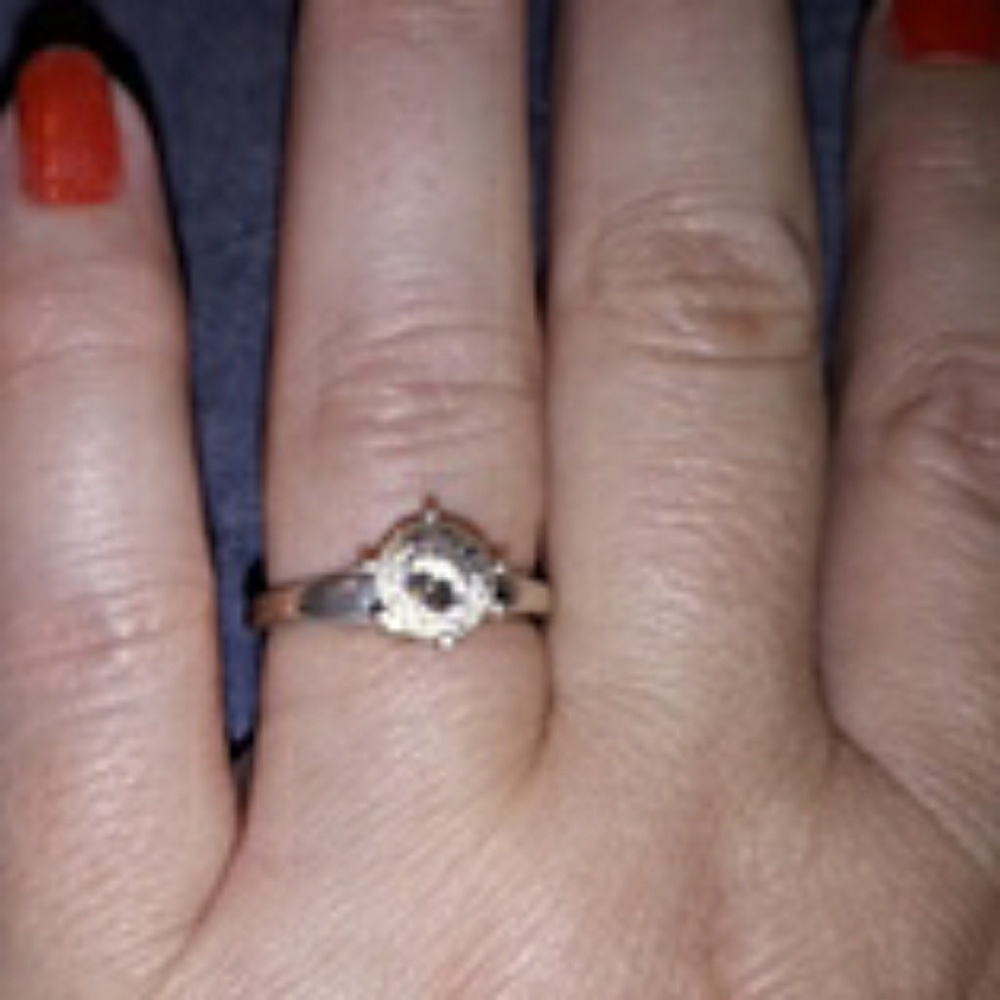 Cz and Sterling engagement ring round